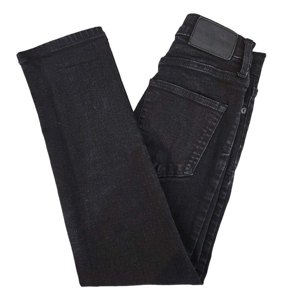 Everlane Cigarette High-Rise Slim Cropped Black Denim Jeans | Women's 23